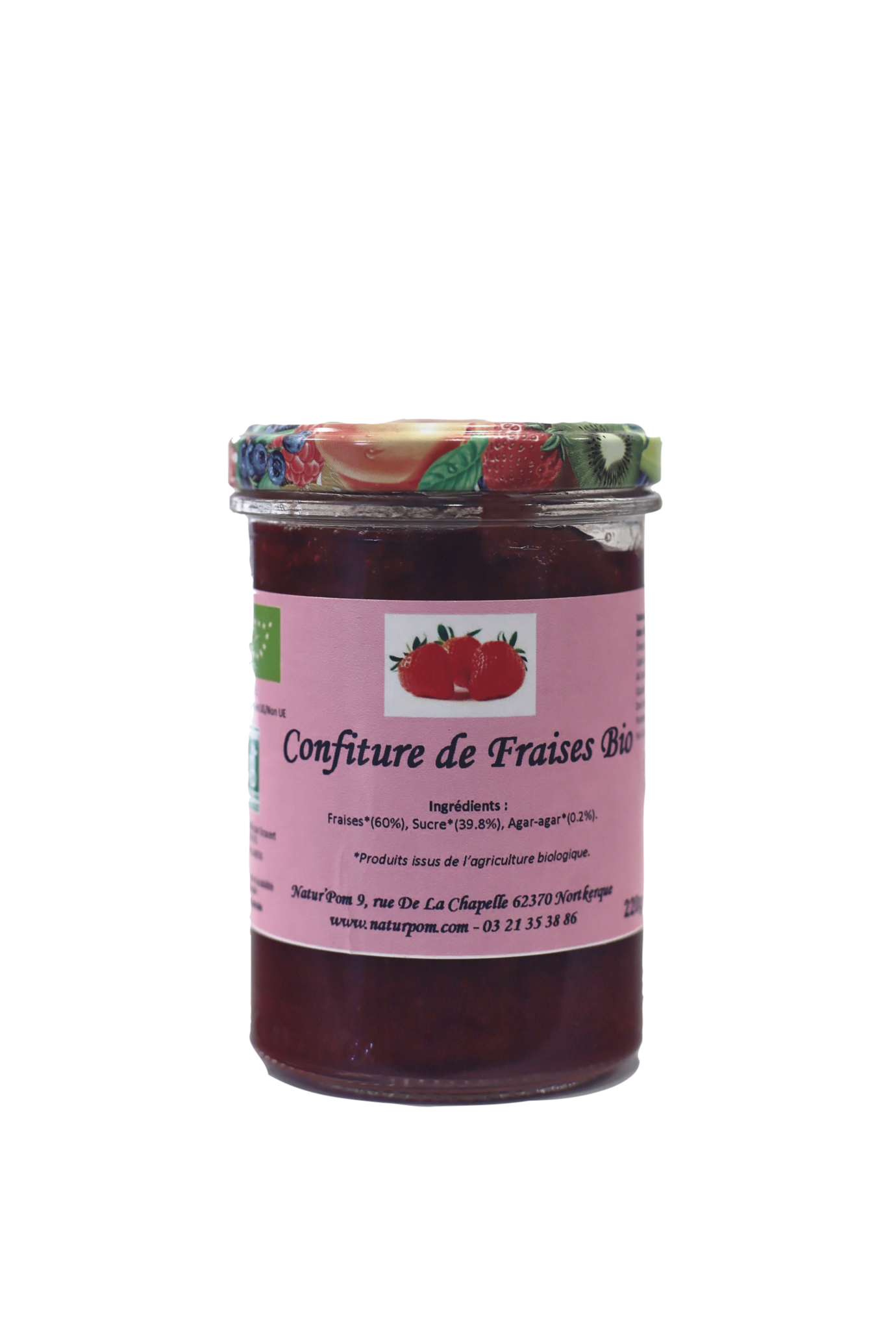 Confiture de fraises bio 220g